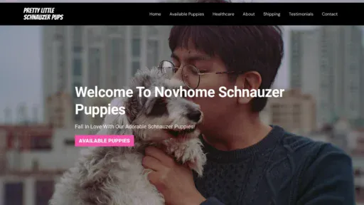 A screenshot of Prettylittleschnauzerpups.com