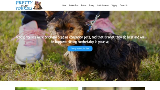 A screenshot of Prettyteacupyorkies.com