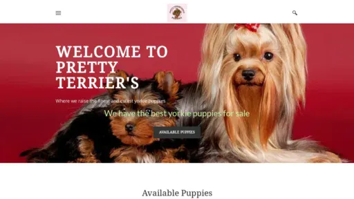 A screenshot of Prettyterriers.com