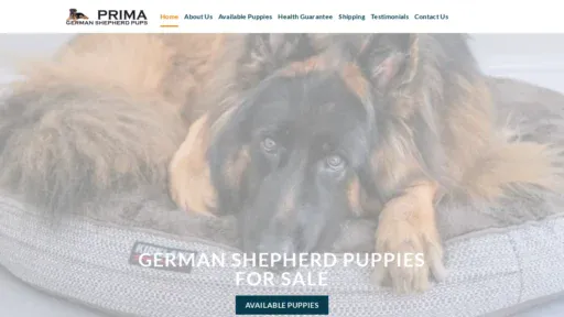 A screenshot of Primagermanshepherdpups.com