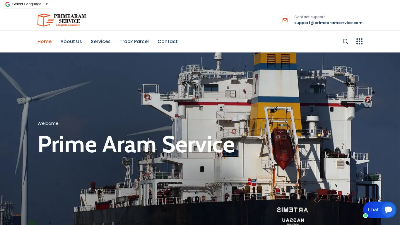 A screenshot of Primearamservice.com