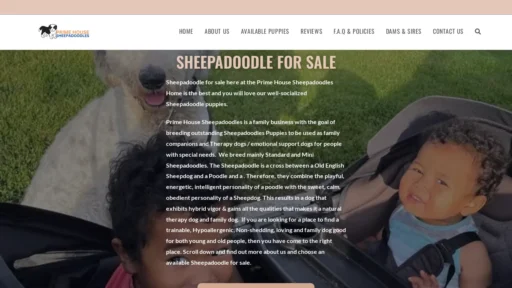 A screenshot of Primehousesheepadoodles.com
