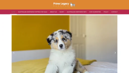 A screenshot of Primelegacyaussies.com