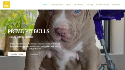 A screenshot of Primepitbulls.com