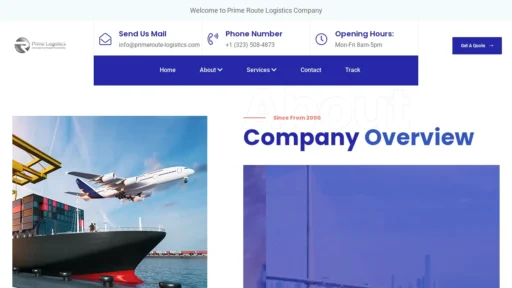 A screenshot of Primeroute-logistics.com