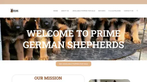 A screenshot of Primeshepherdshome.com
