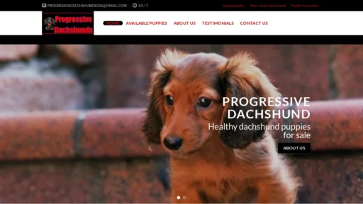 A screenshot of Progressivedachshunds.com