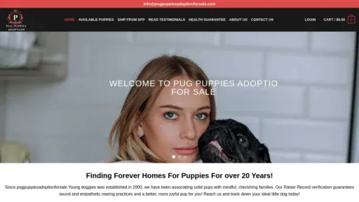 A screenshot of Pugpuppiesadoptionforsale.com