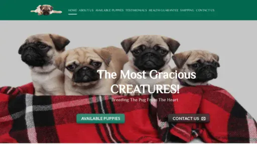 A screenshot of Pugpuppiesbreeder.com