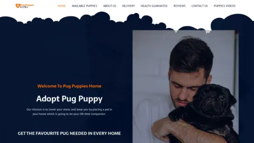 A screenshot of Pugpuppieshome.com