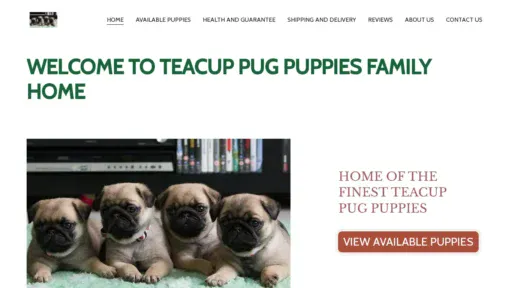 A screenshot of Pugpuppyhome.com