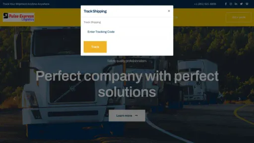 A screenshot of Pulseexpresslogistics.com