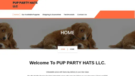 A screenshot of Puppartyhatsllc.com