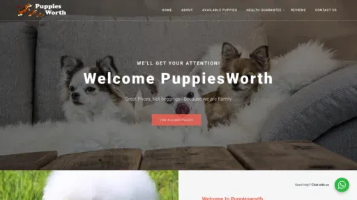 A screenshot of Puppiesworth.co.za