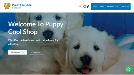 A screenshot of Puppypetcoolshop.com
