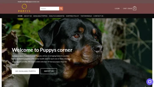 A screenshot of Puppyscorner.com