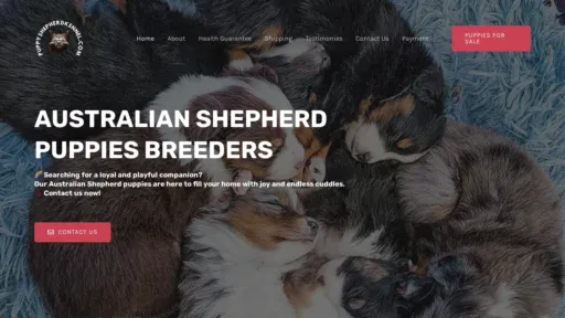 A screenshot of Puppyshepherdkennel.com