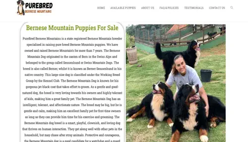 A screenshot of Genlanfamilystbernard.com