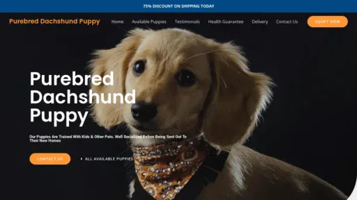 A screenshot of Purebreddachshundpups.com