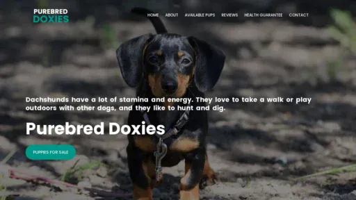 A screenshot of Purebreddoxies.com