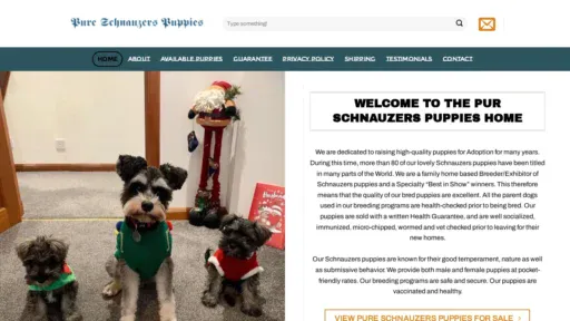 A screenshot of Pureschnauzers.top