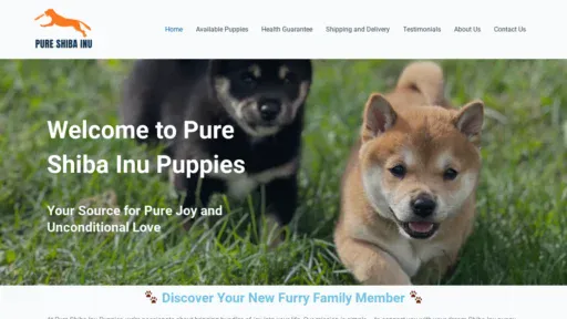 A screenshot of Pureshibainu.com