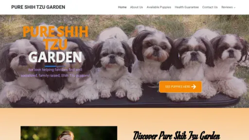 A screenshot of Pureshihtzupups.com