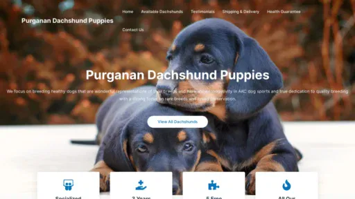 A screenshot of Purganandachshundpuppies.com