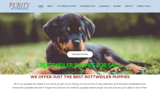 A screenshot of Purityrotties.com