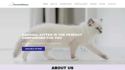 A screenshot of Purrfectlittleones.com