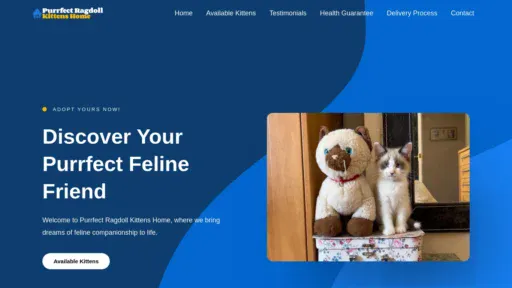 A screenshot of Purrfectragdollkittenshome.com