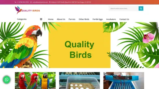 A screenshot of Qualitybirdsonline.com