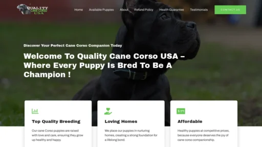 A screenshot of Qualitycanecorsousa.com