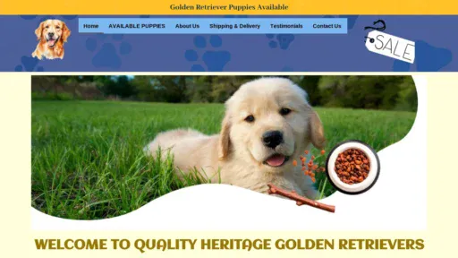 A screenshot of Qualityheritagegoldenretrievers.com