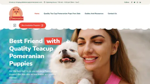 A screenshot of Qualityteacuppomeranian.com