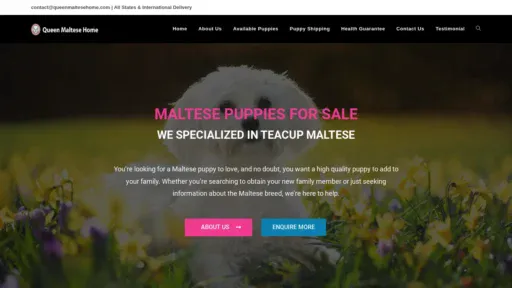 A screenshot of Queenmaltesehome.com