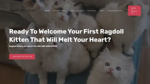 A screenshot of Ragdollkittenparadise.com