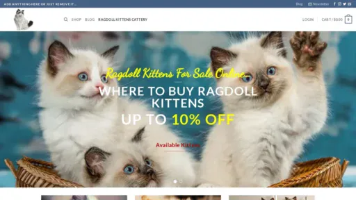 A screenshot of Ragdollkittenscattery.net