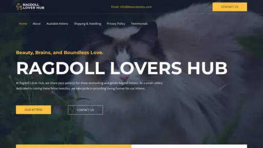 A screenshot of Ragdollloverhub.com