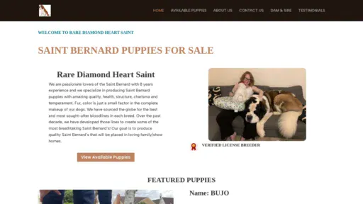 A screenshot of Rarediamondheartsaint.com