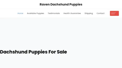 A screenshot of Ravendachshundpuppies.com