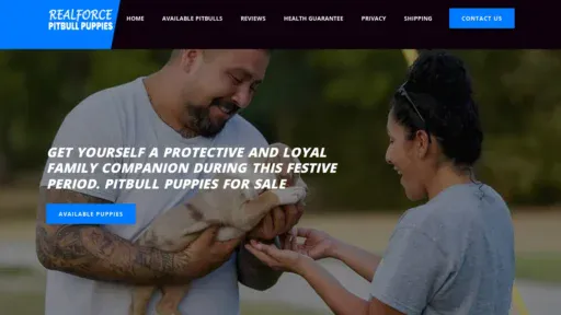A screenshot of Realforcepitbullpuppies.com