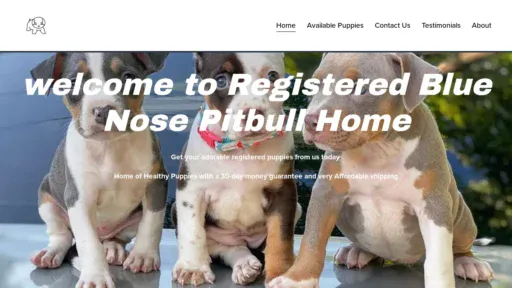 A screenshot of Registeredpitbullhome.com