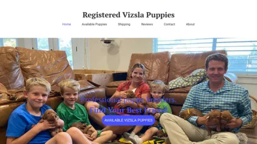A screenshot of Registeredvizslapuppies.com