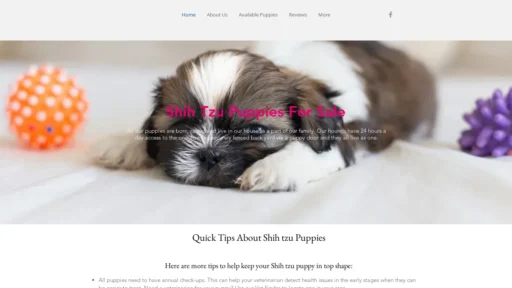 A screenshot of Reinasteacupshihtzu.com