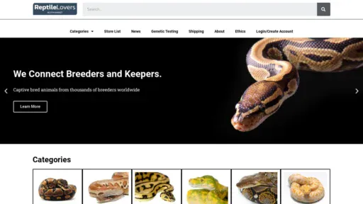 A screenshot of Reptileloversmorphmarket.com
