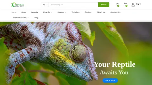 A screenshot of Reptileshomemall.com