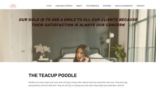 A screenshot of Rhondateacuppoodlehome.com