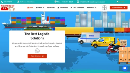 A screenshot of Richardsondeliveryservice.com