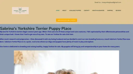 A screenshot of Rinasyorkieplace.com